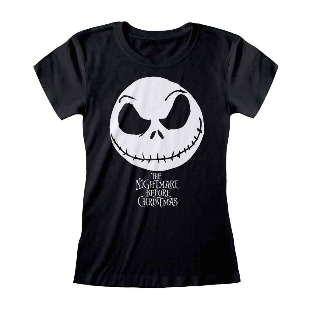 Disney The Nightmare Before Christmas - Jack Face Damen T-Shirt - Schwarz